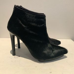 EXPRESS black faux pony hair ankle boots